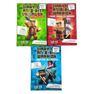 Diary of an 8-Bit Warrior 3 Hardcover Book Lot Cube Kid Unofficial Minecraft 1-3